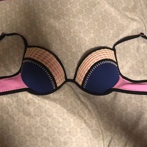 Victoria secret bra swim suit crocheted pink blue